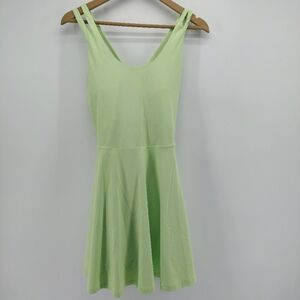 Fabletics Skater Dress With Shorts  Light Green Sleeveless Dress Size L